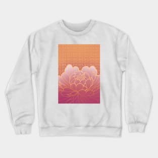 vintage peony flower and sacred geometry pattern Crewneck Sweatshirt